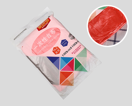 泉綠恒原米加厚不易破防水防油1.8米*1.8米紅色一次性PE塑料桌布8837